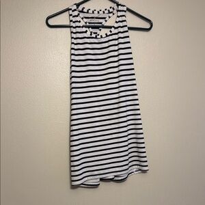 Athleta Black and White Nautical Tank Top
